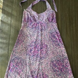 Pink and Purple Halter Dress